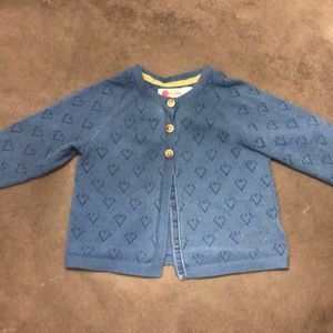 Mini Boden blue heart cardigan